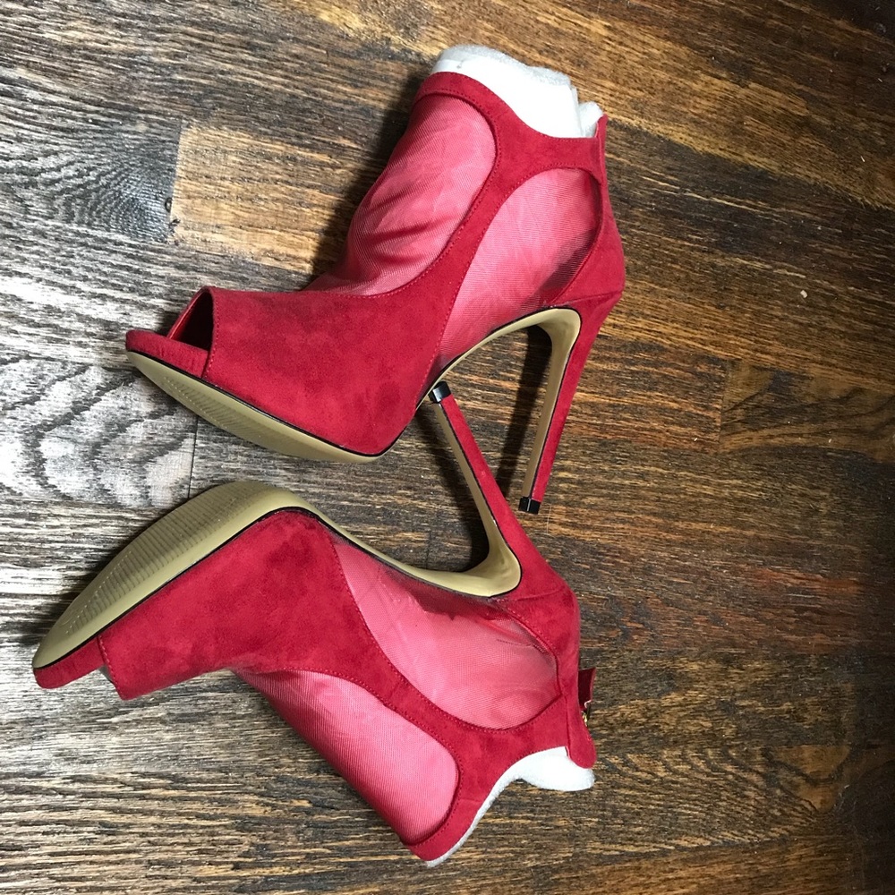 Guess Red Suede with Mesh Booties